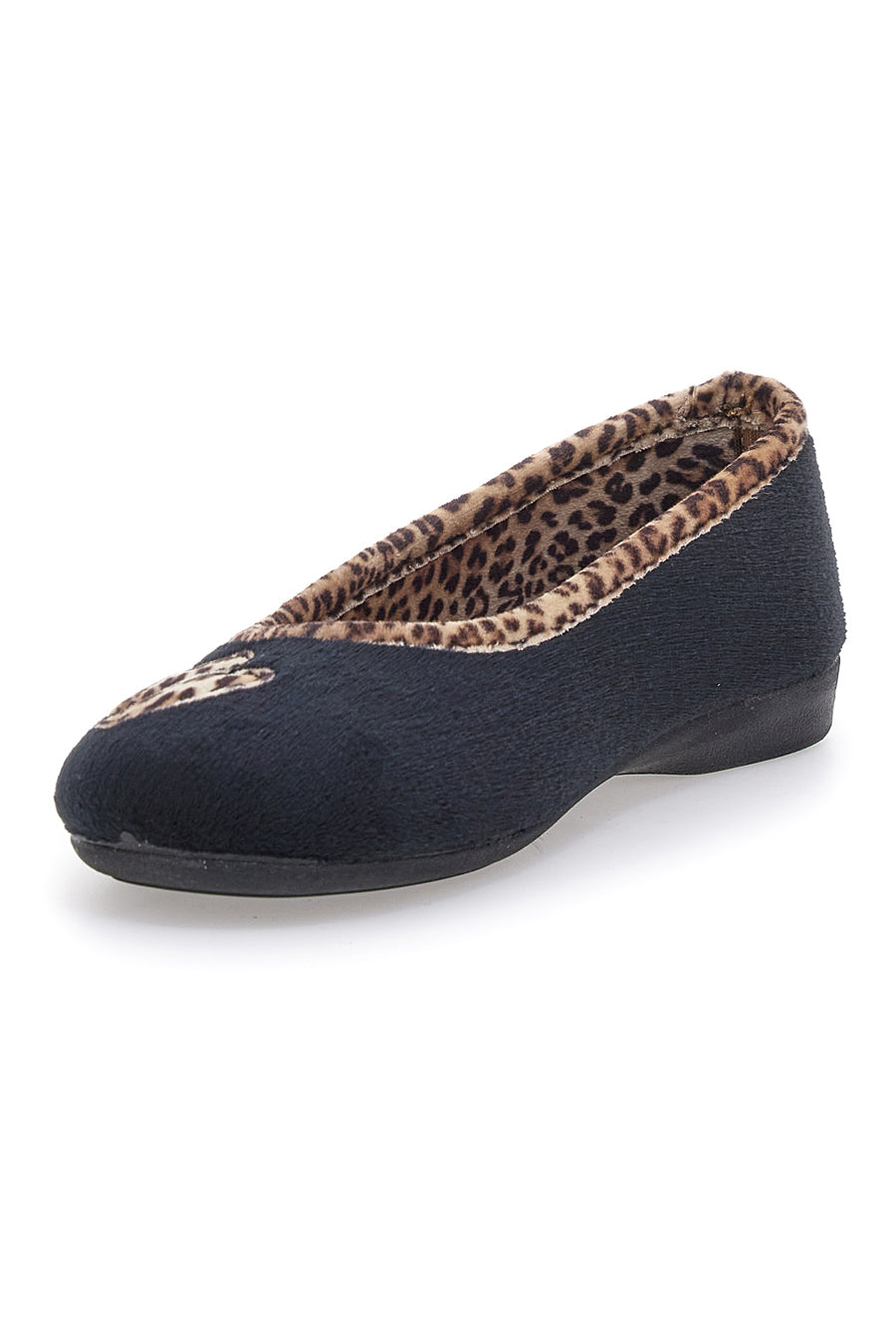 Schwarze Hausschuhe mit Animal-Print Superga 41598