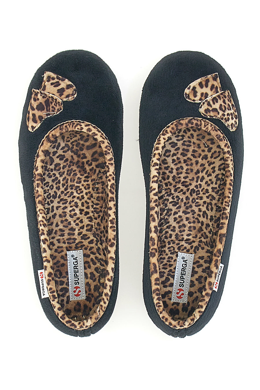 Schwarze Hausschuhe mit Animal-Print Superga 41598