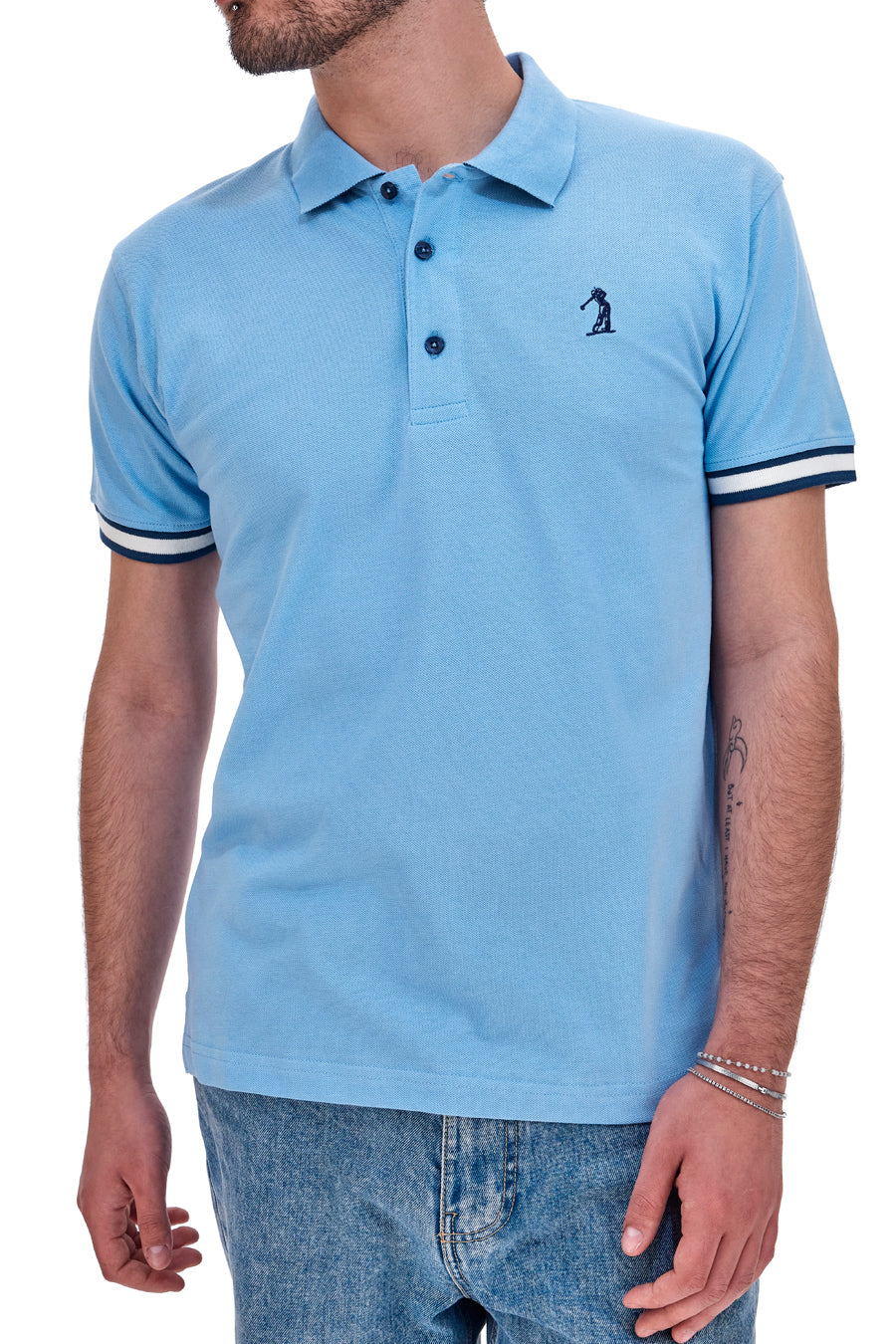 Polo Mezza Manica Azzurra US Golf Club 1327