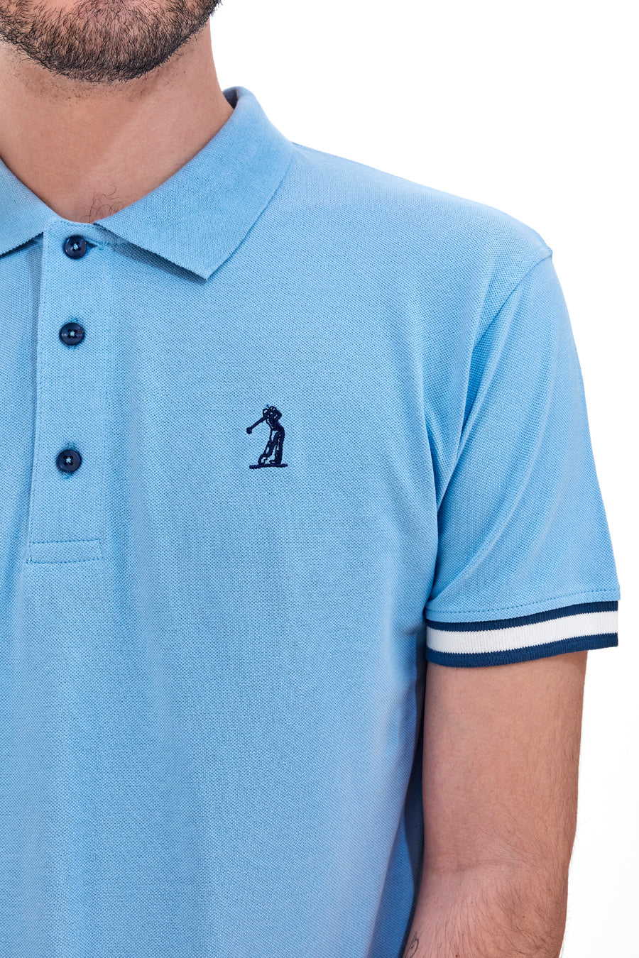 Polo Mezza Manica Azzurra US Golf Club 1327