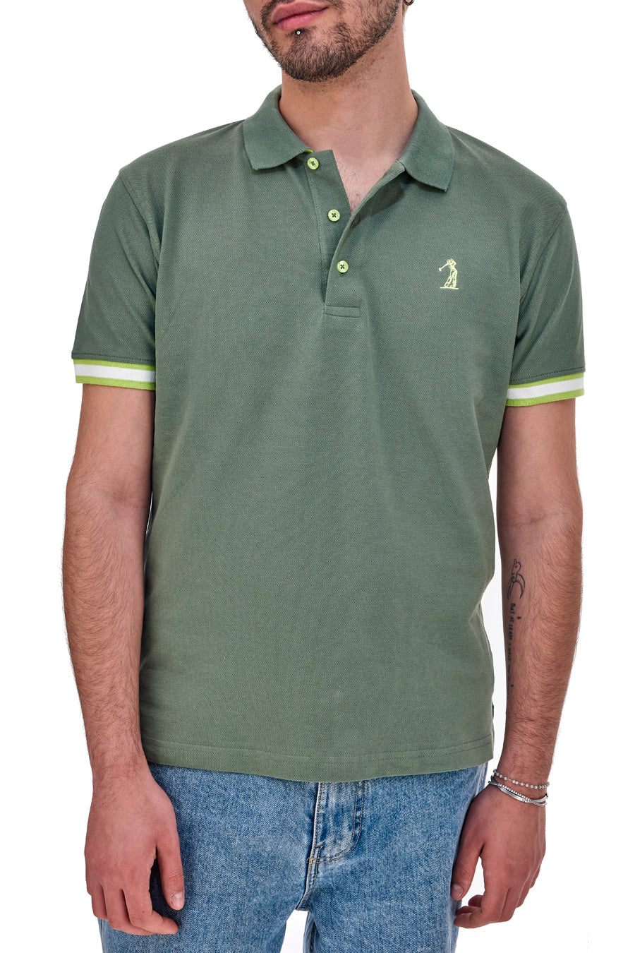 Polo Mezza Manica Verde Miliatre US Golf Club 1327