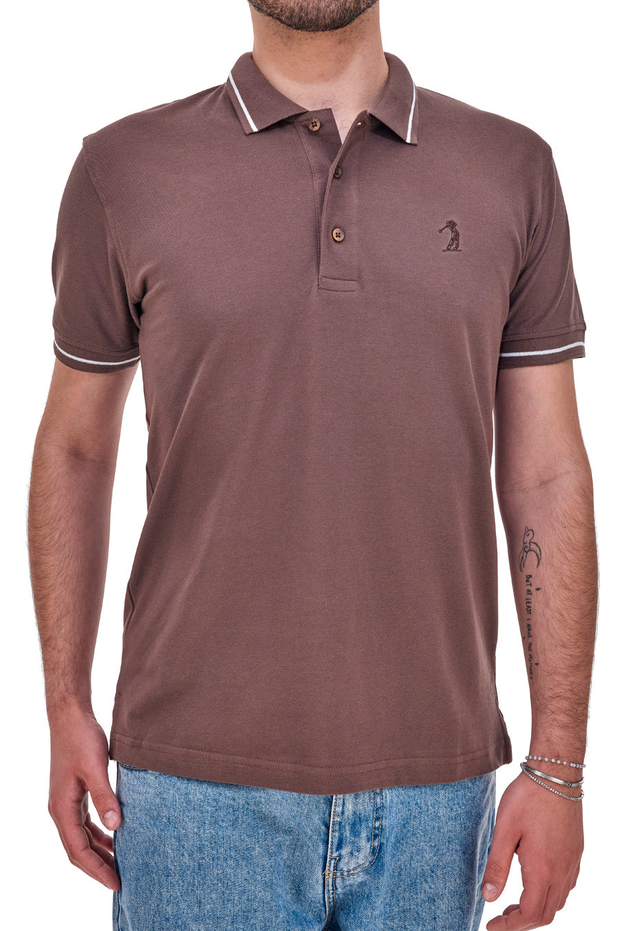 Polo Mezza Manica Marrone US Golf Club 1349