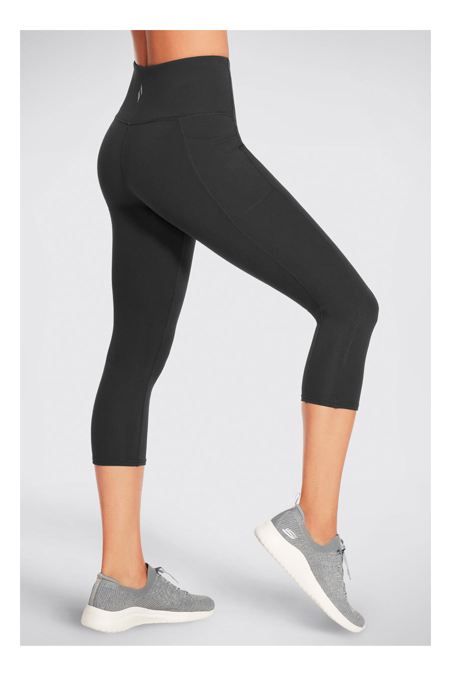 Schwarze Leggings Skechers Gowalk Hw Midcalf Legging II