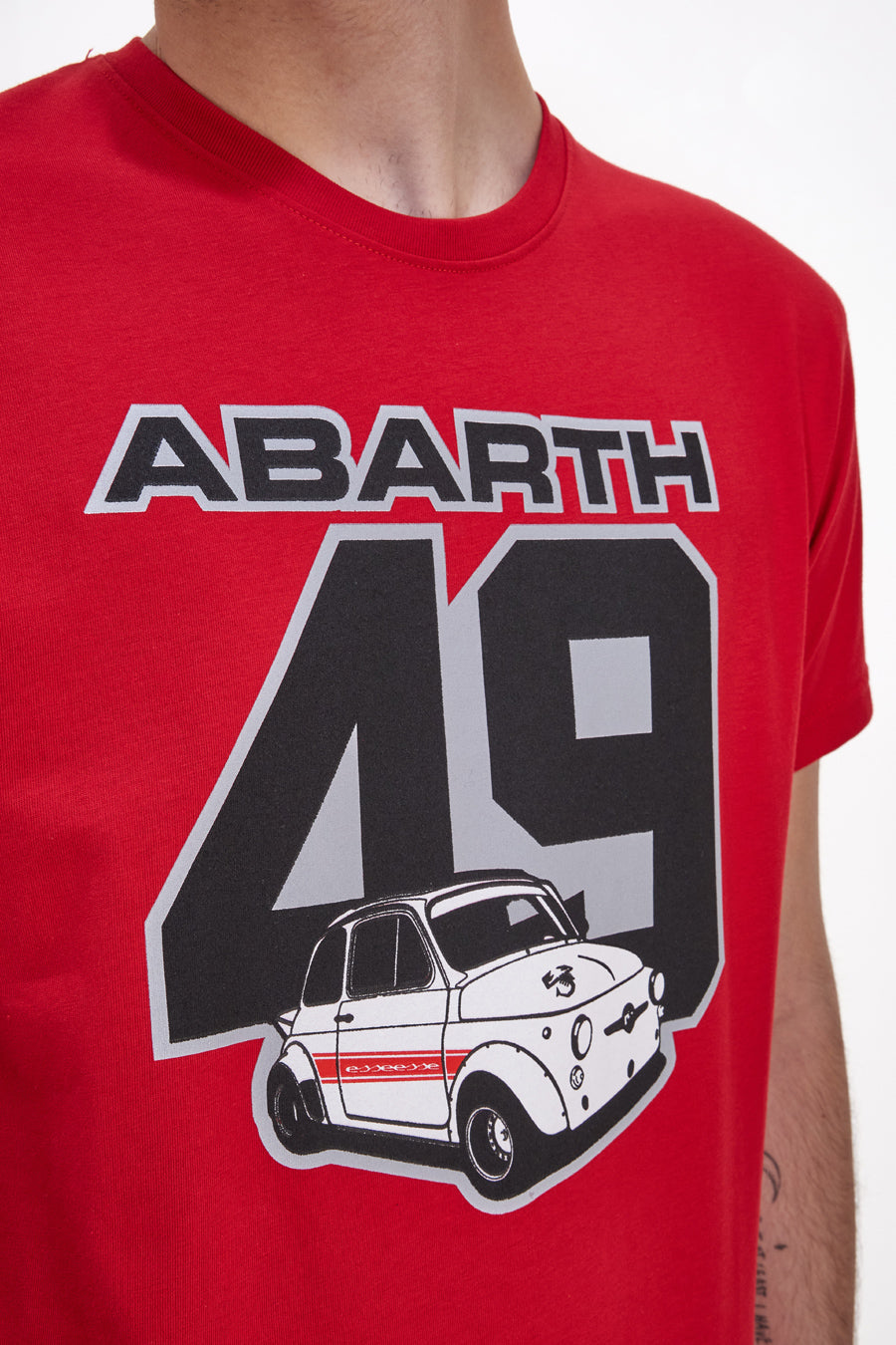 Rotes T-Shirt mit kurzen Ärmeln, hergestellt in Italien, Abarth AH24SS172