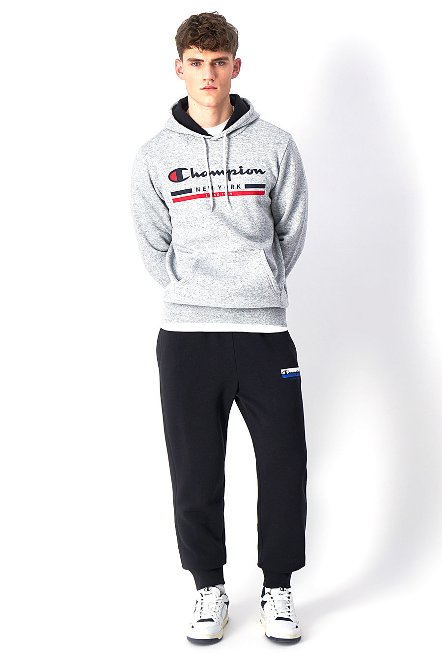 Felpa Grigia Con Cappuccio Champions Hooded Sweatshirt