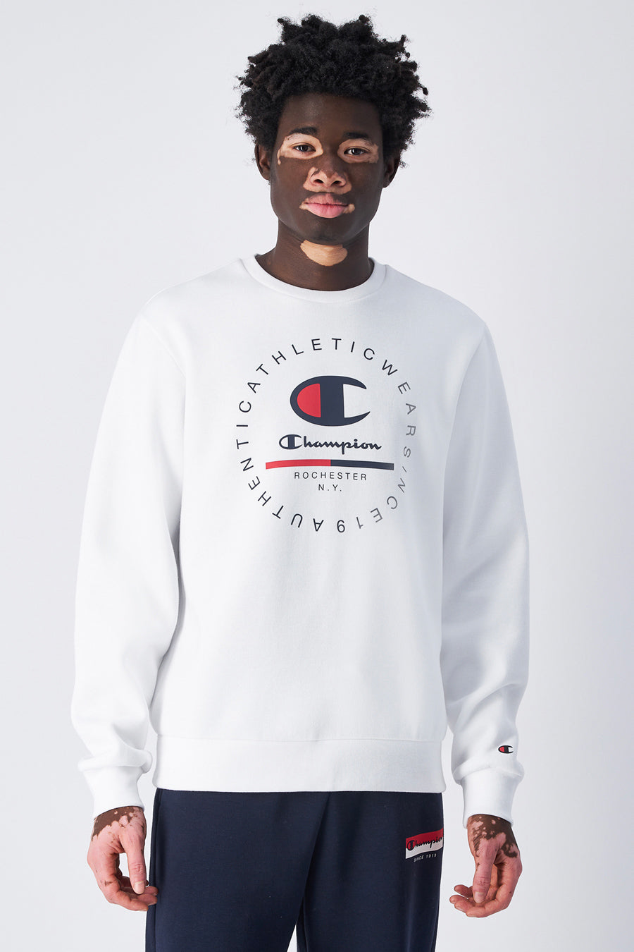 Felpa Bianca girocollo senza cappuccio Champion Crewneck Sweatshirt