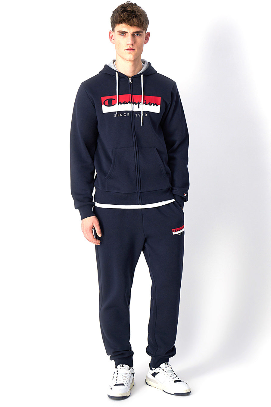 Felpa Blu Con Cerniera CHAMPION HOODED FULL ZIP