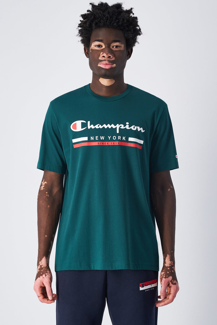 T-SHIRT VERDE GIROCOLLO CHAMPION CREWNECK