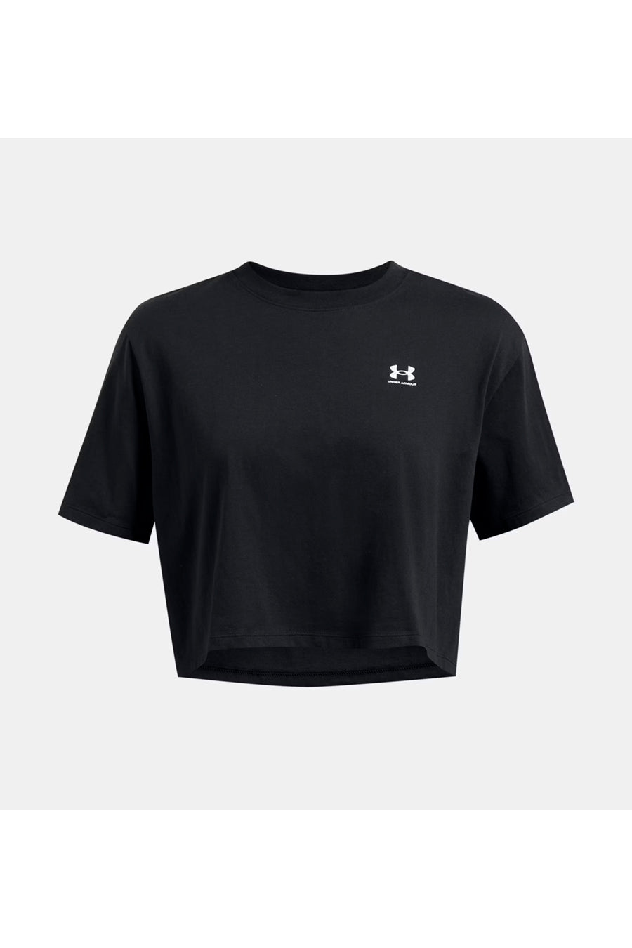 Schwarzes Under Armour Boxy Crop Logo Kurzarmshirt