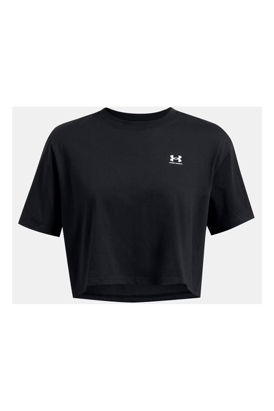 Schwarzes Under Armour Boxy Crop Logo Kurzarmshirt