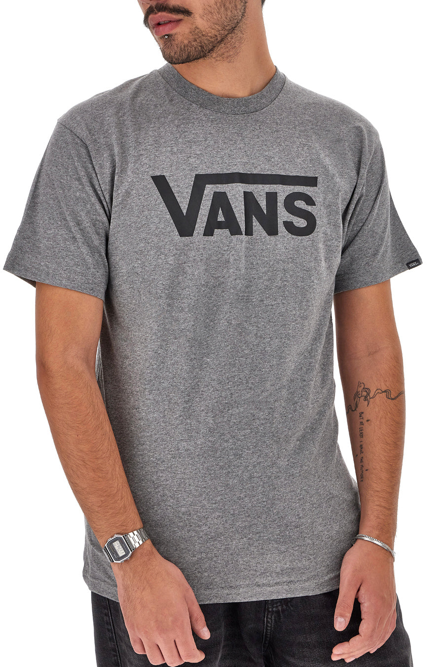 T-Shirt Grigia Con Logo Vans Classic Tee