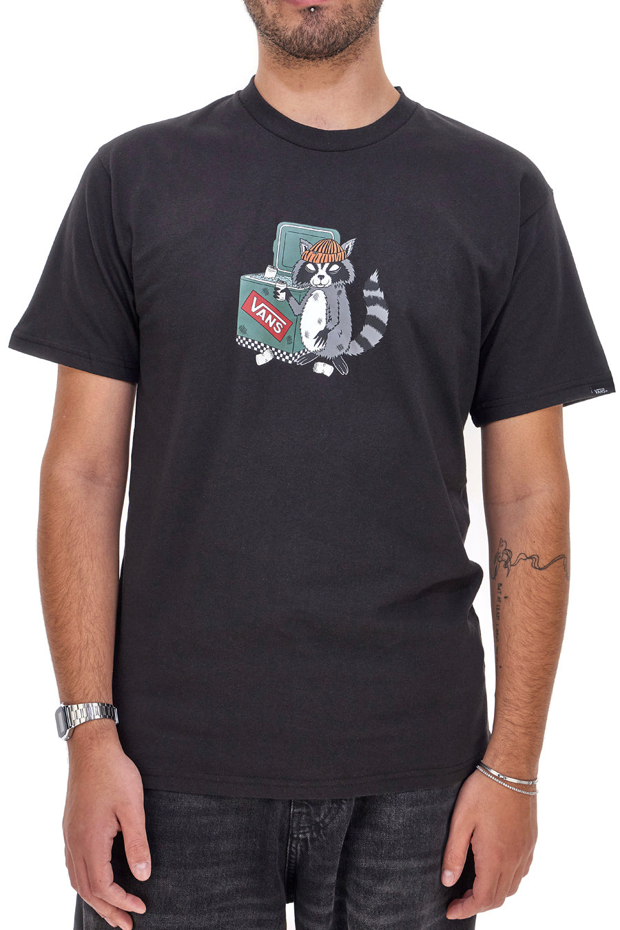 T-shirt Nera Con Stampa VANS CREW TEE-B