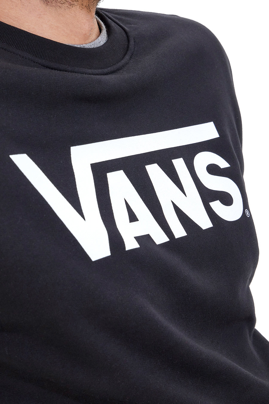 Felpa Nera Girocollo Con Logo Vans Crew-B