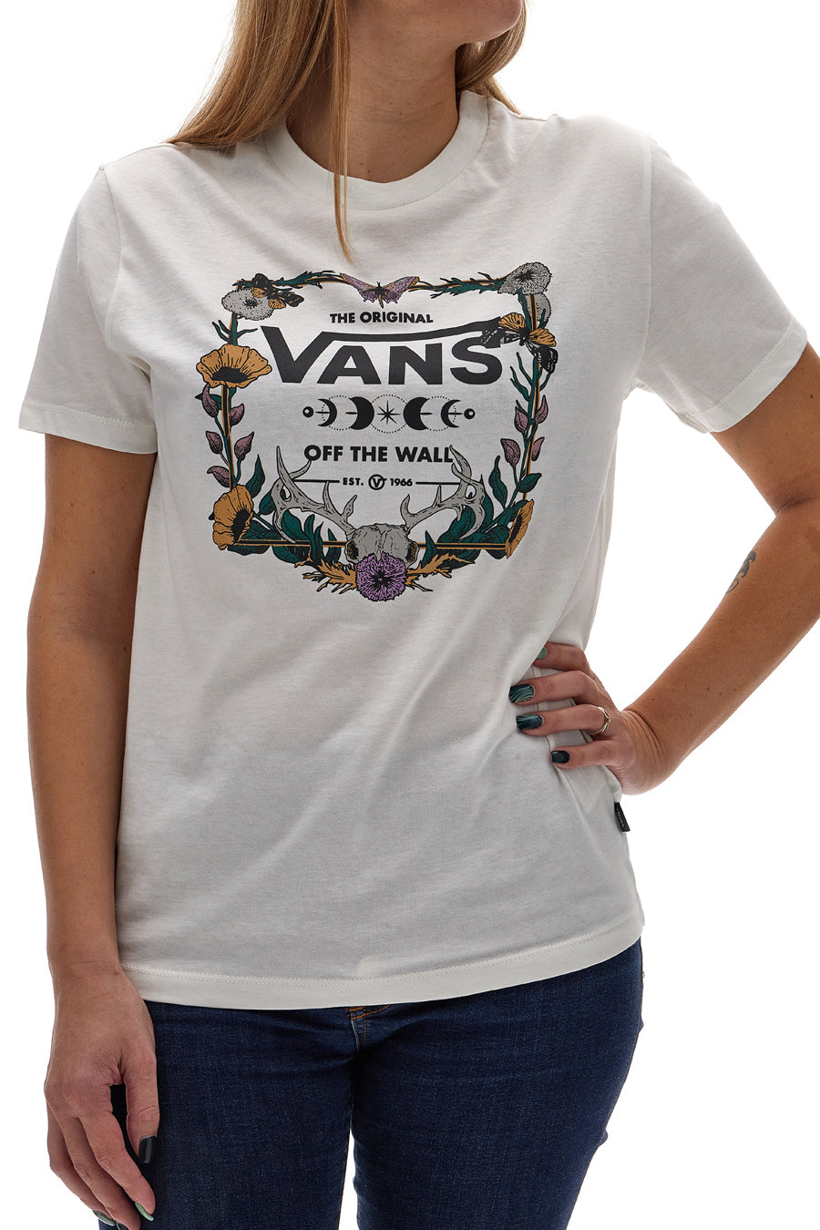 Weißes T-Shirt mit Brustaufdruck von Vans Wylderrness Tee