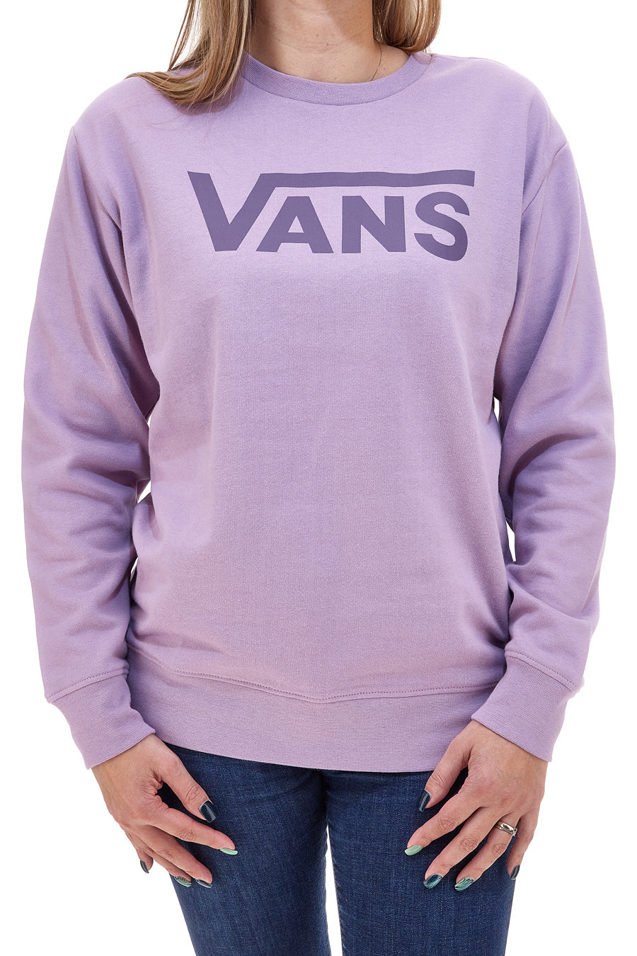 Felpa Viola Girocollo Senza Cappuccio Vans Drop V Logo BFF Crew