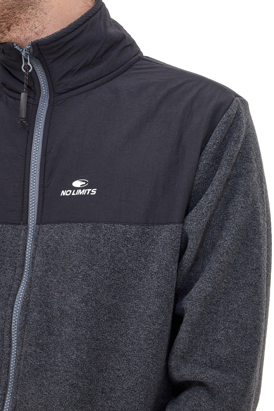 Grau Fleece-Sweatshirt mit Reißverschluss NO LIMITS MAPF003W24