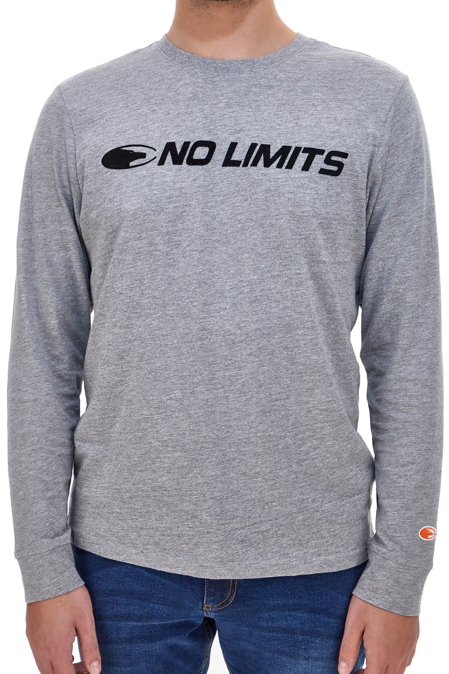 Rundhals-Shirt in Grau mit langen Ärmeln NO LIMITS MATL001W24