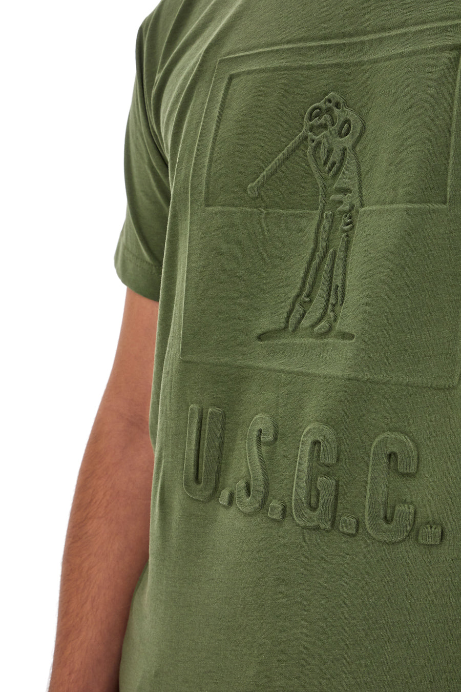 Maglia a maniche corte verde con stampa frontale US GOLF CLUB 1288