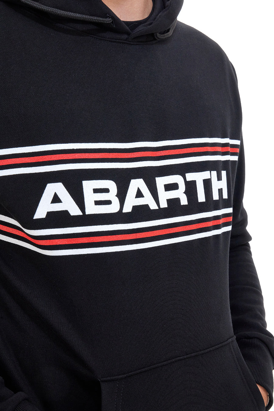 Schwarzes Kapuzenpullover, hergestellt in Italien, Abarth AH25FW379