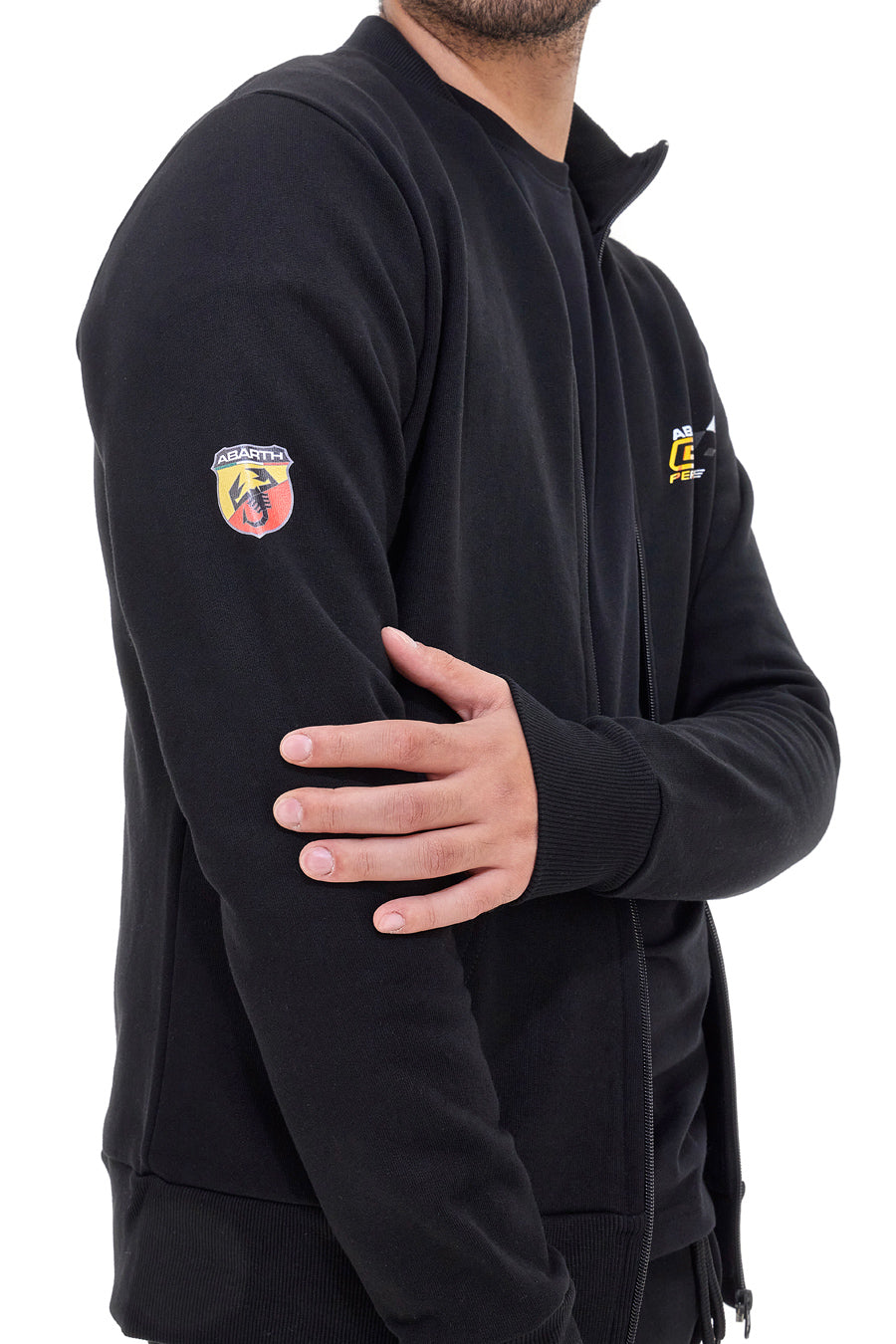 Schwarzes Sweatshirt ohne Kapuze, hergestellt in Italien, Abarth AH25FW377