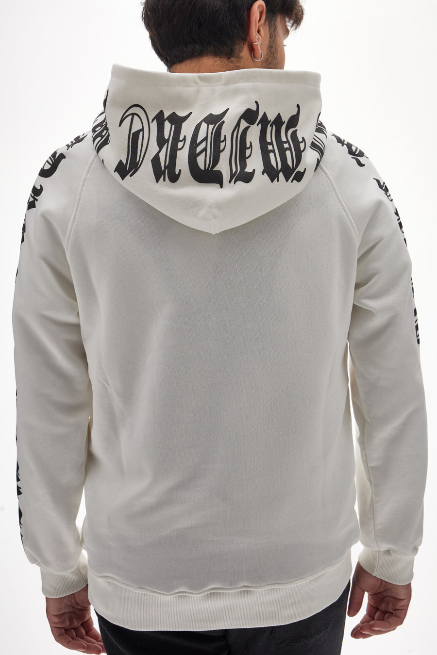 Felpa con cappuccio bianca con scritte gotiche BOARDMAN HOODIE GOTHIC 3190