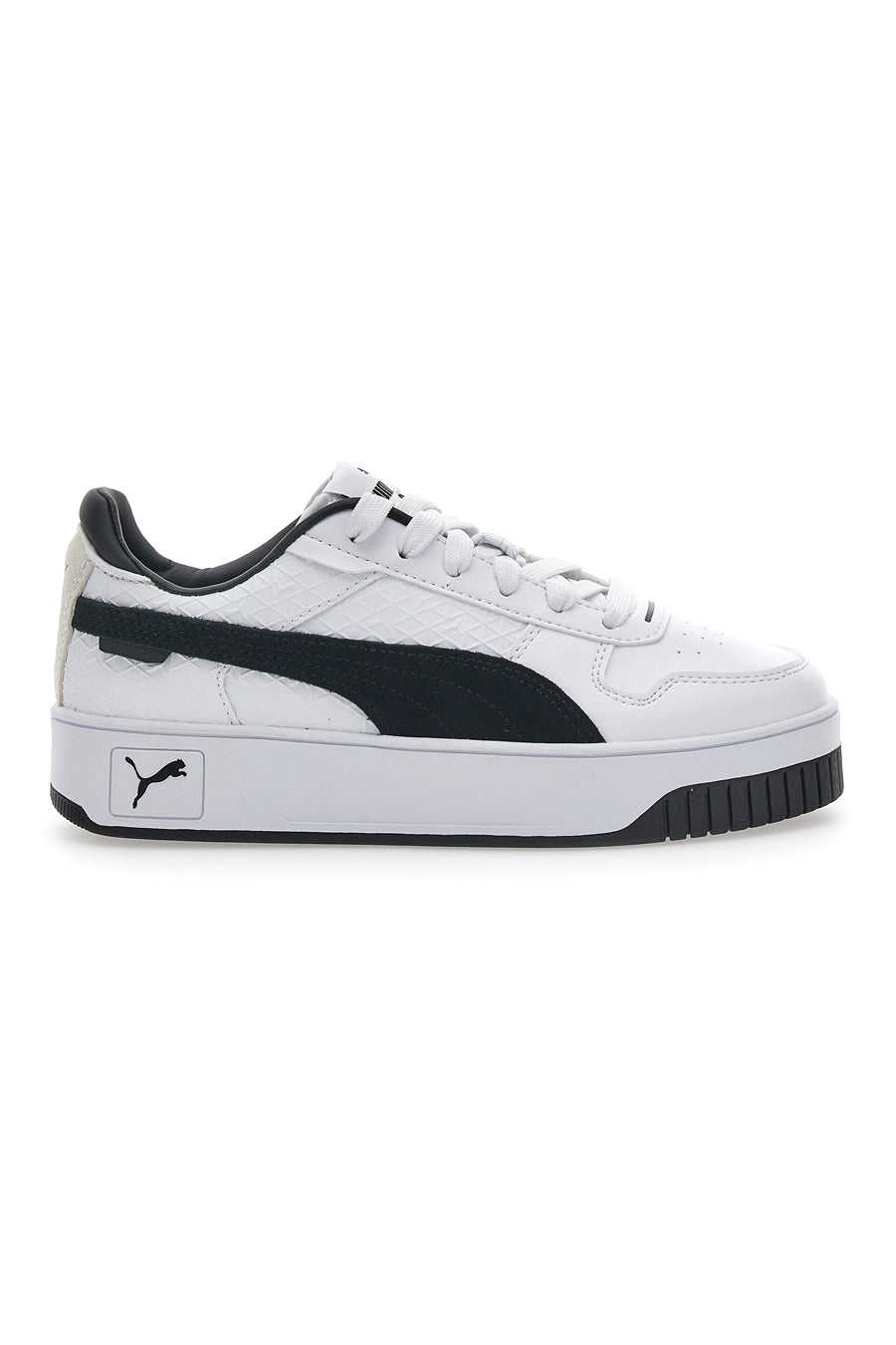 Sneakers Flatfoam Puma Carina Logo Street Bianche e Nere