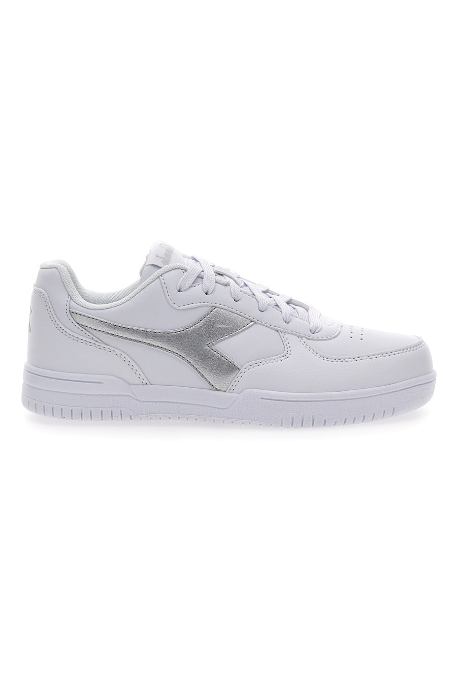 Sneakers Bianche con Fregio Argento Diadora Raptor Low Moon WN