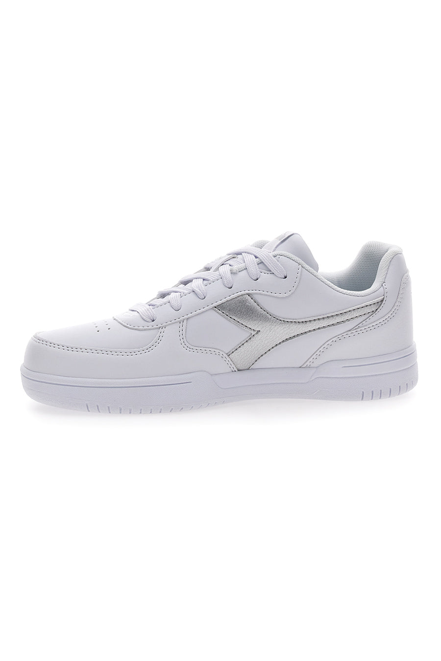 Sneakers Bianche con Fregio Argento Diadora Raptor Low Moon WN