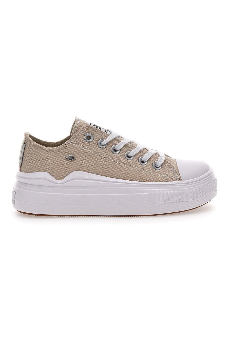 Sneakers Beige In Tela Con Platform British Knight Kaya Flow Low