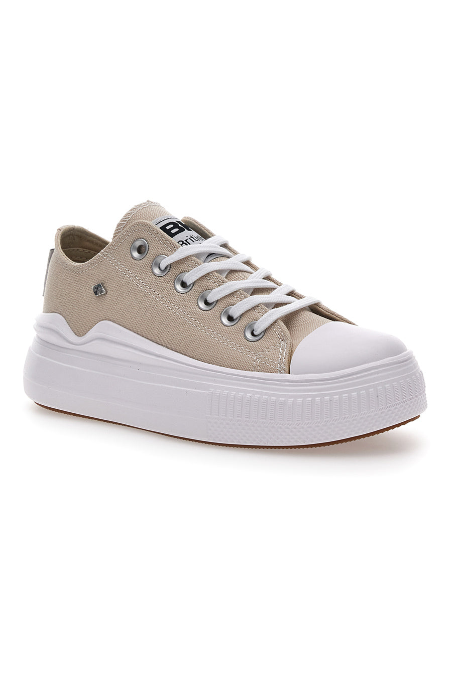 Sneakers Beige In Tela Con Platform British Knight Kaya Flow Low