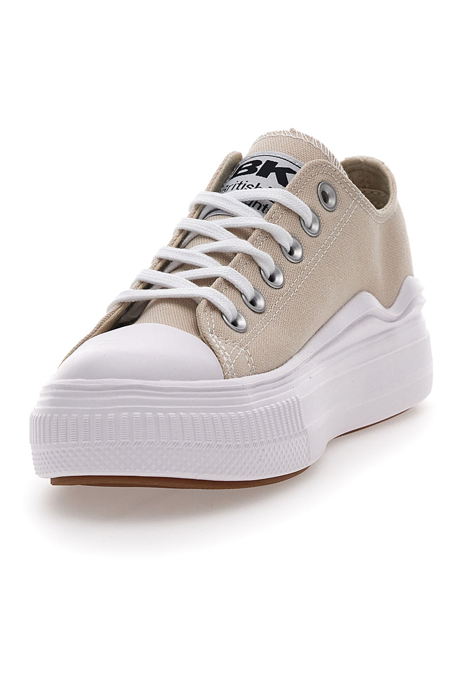 Sneakers Beige In Tela Con Platform British Knight Kaya Flow Low