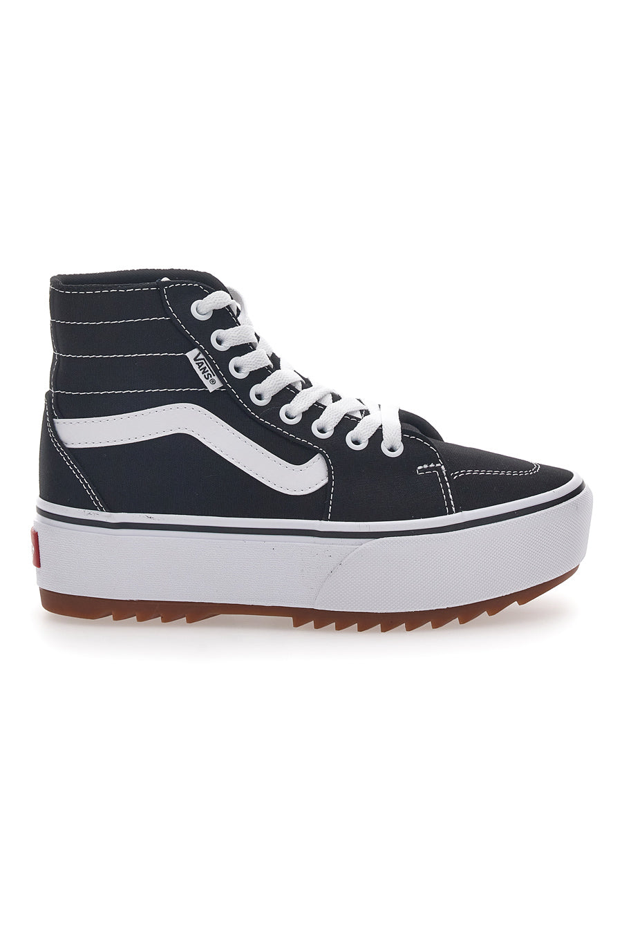 Sneakers con Flatform Nere e Bianche Vans Hi Tapered