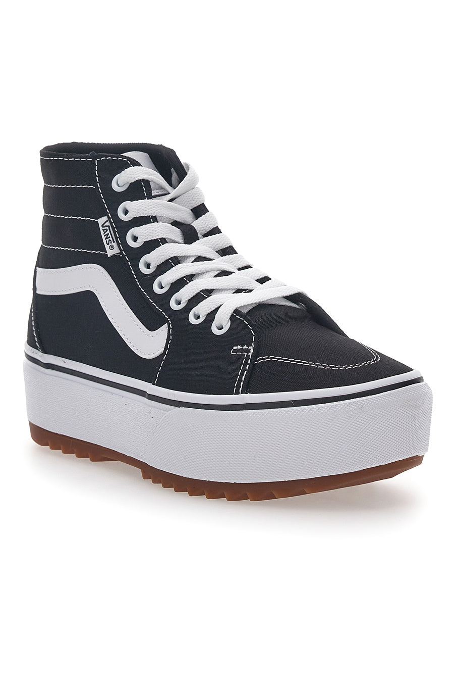 Sneakers con Flatform Nere e Bianche Vans Hi Tapered