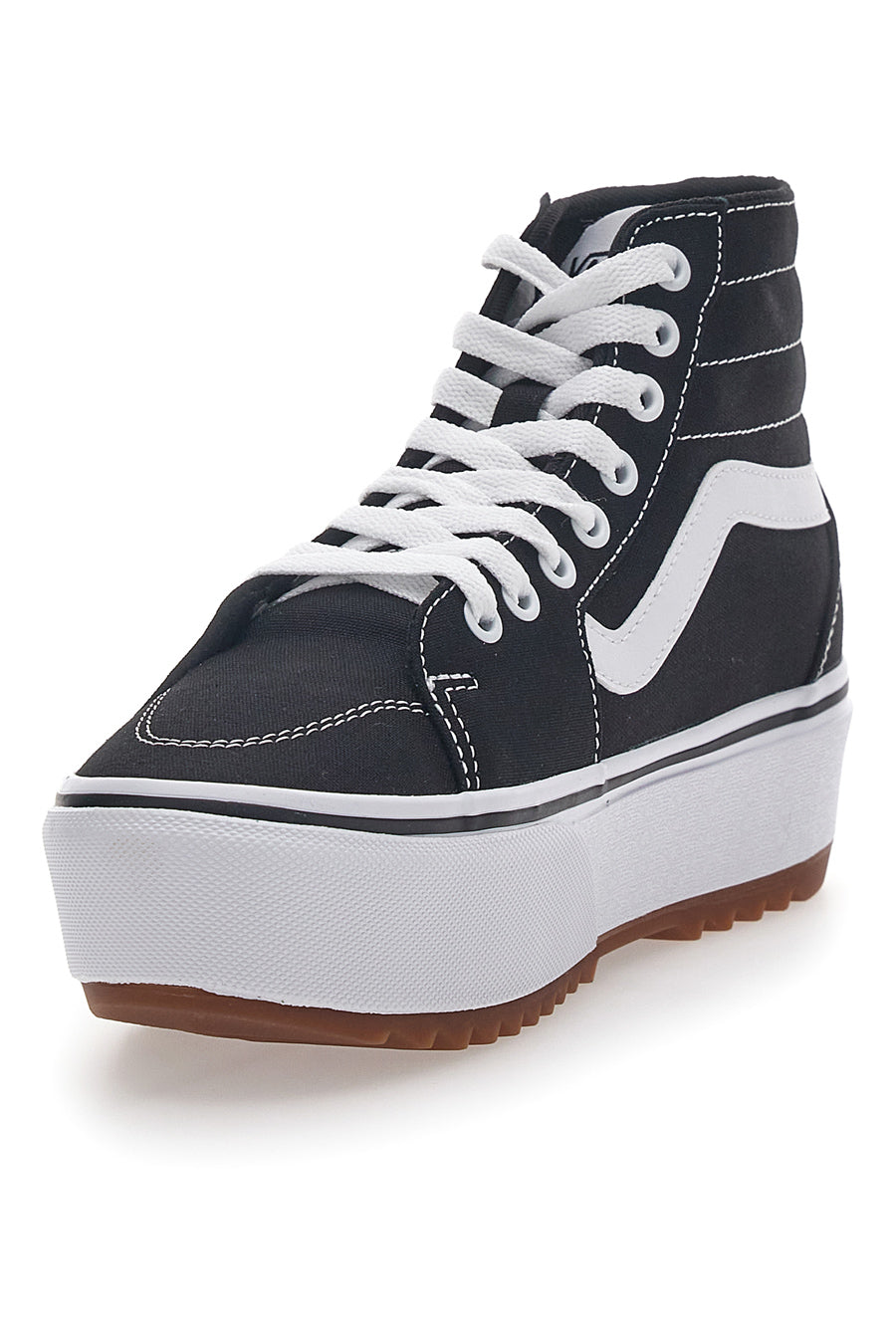 Sneakers con Flatform Nere e Bianche Vans Hi Tapered