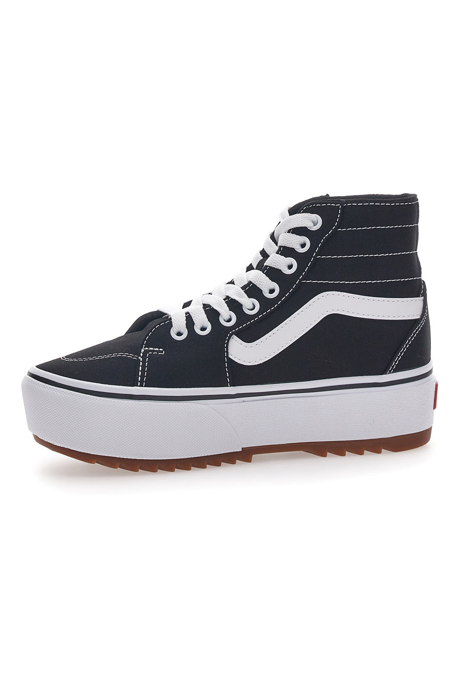 Sneakers con Flatform Nere e Bianche Vans Hi Tapered