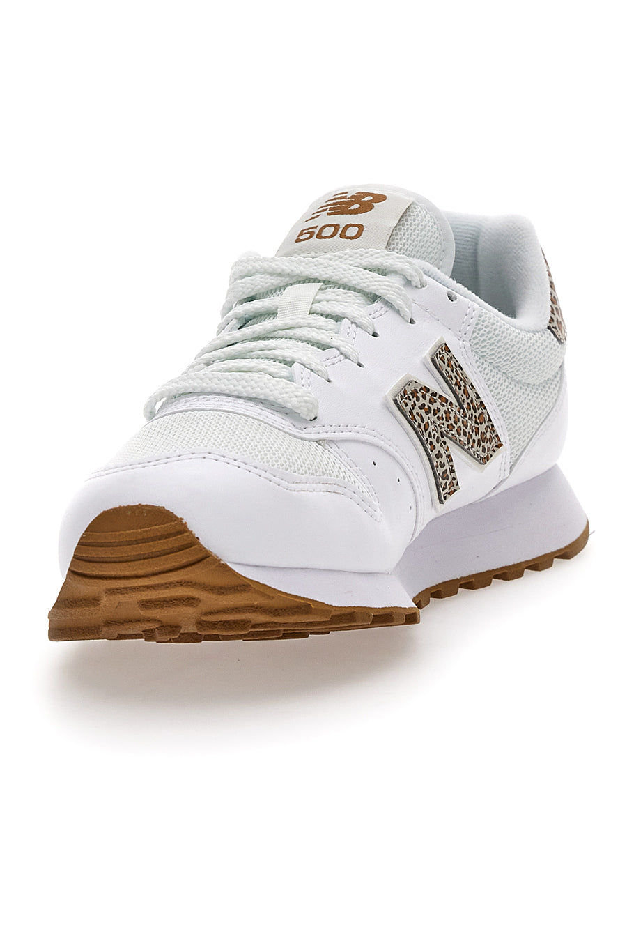 Sneakers Bianche Con Fantasia Leopardata New Balance 500