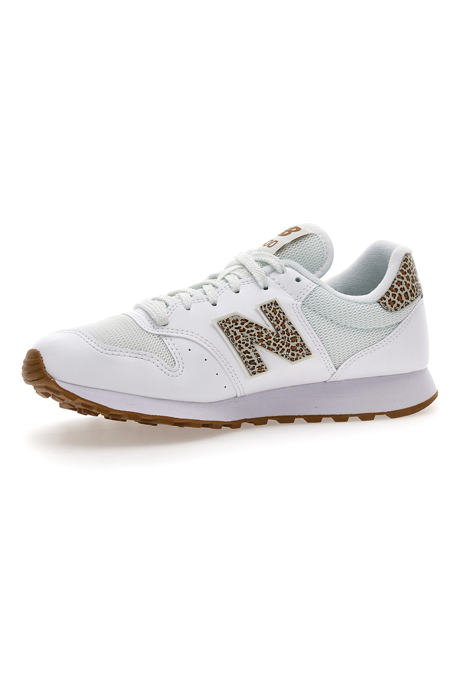 Sneakers Bianche Con Fantasia Leopardata New Balance 500