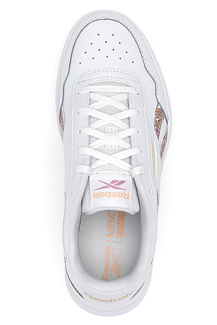 Sneakers Bianche e Rosa Con Brillantini Reebok Court Advance