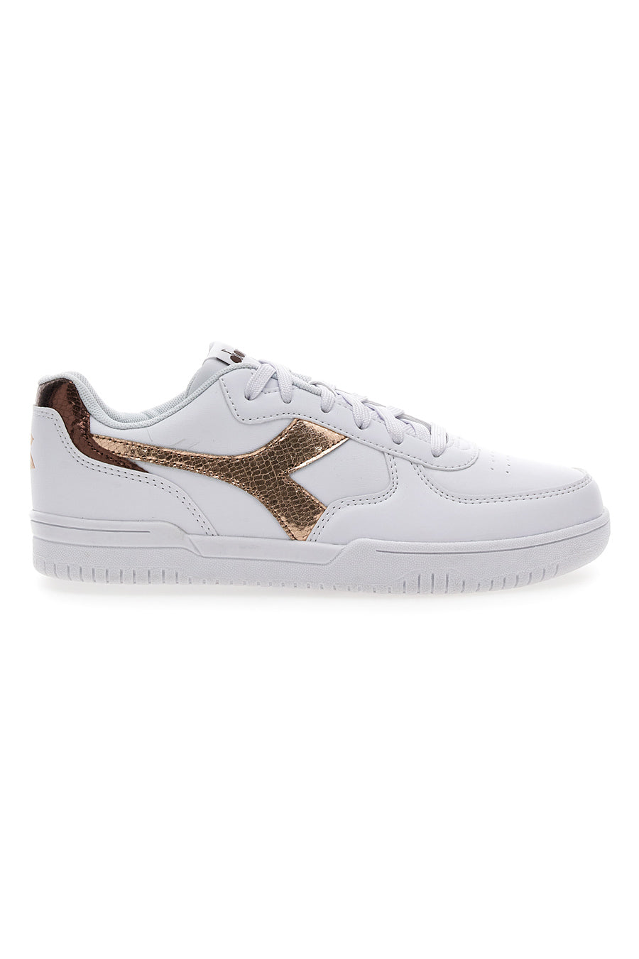 Sneakers Bianche con logo dorato DIADORA RAPTOR LOW CRYSTAL WN