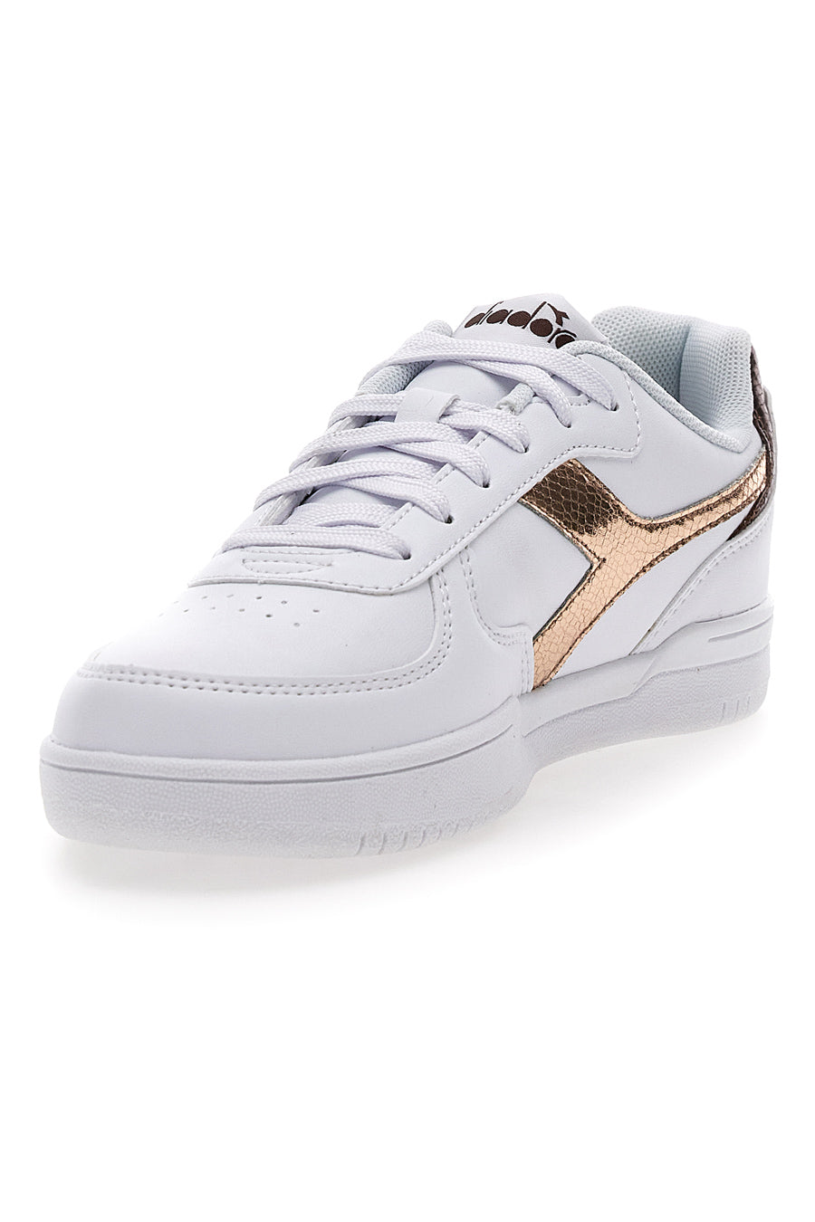 Weiße Sneakers mit goldenem Logo DIADORA RAPTOR LOW CRYSTAL WN