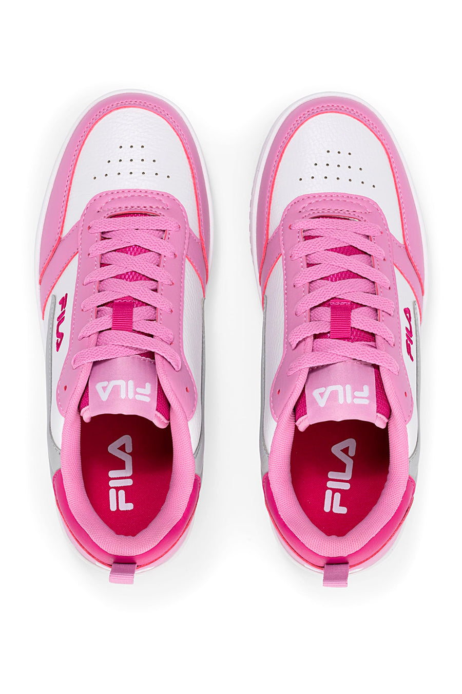 Sneakers Bianche e Rosa con tomaia traforata FILA REGA NF TEENS