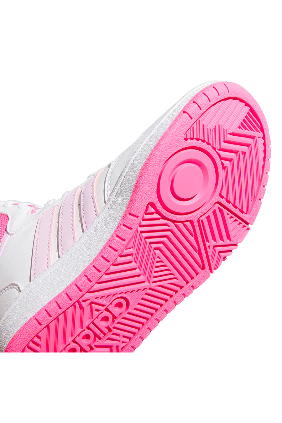 Sneakers bianca e rosa con lacci Adidas Hoops 3.0 mid K