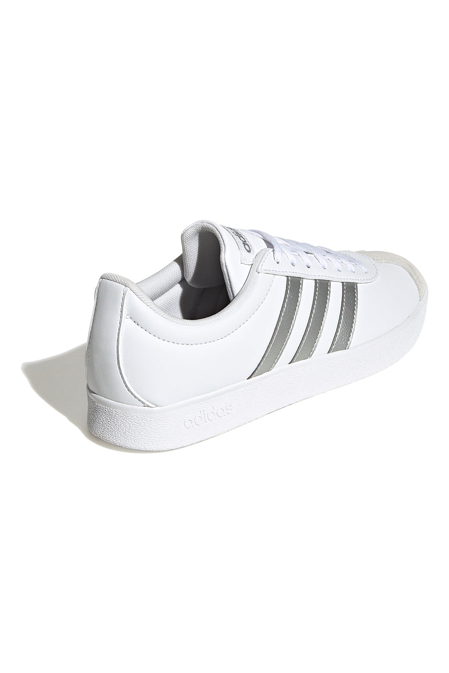 Sneakers Bianche con Bande Argento Adidas VL Court Base