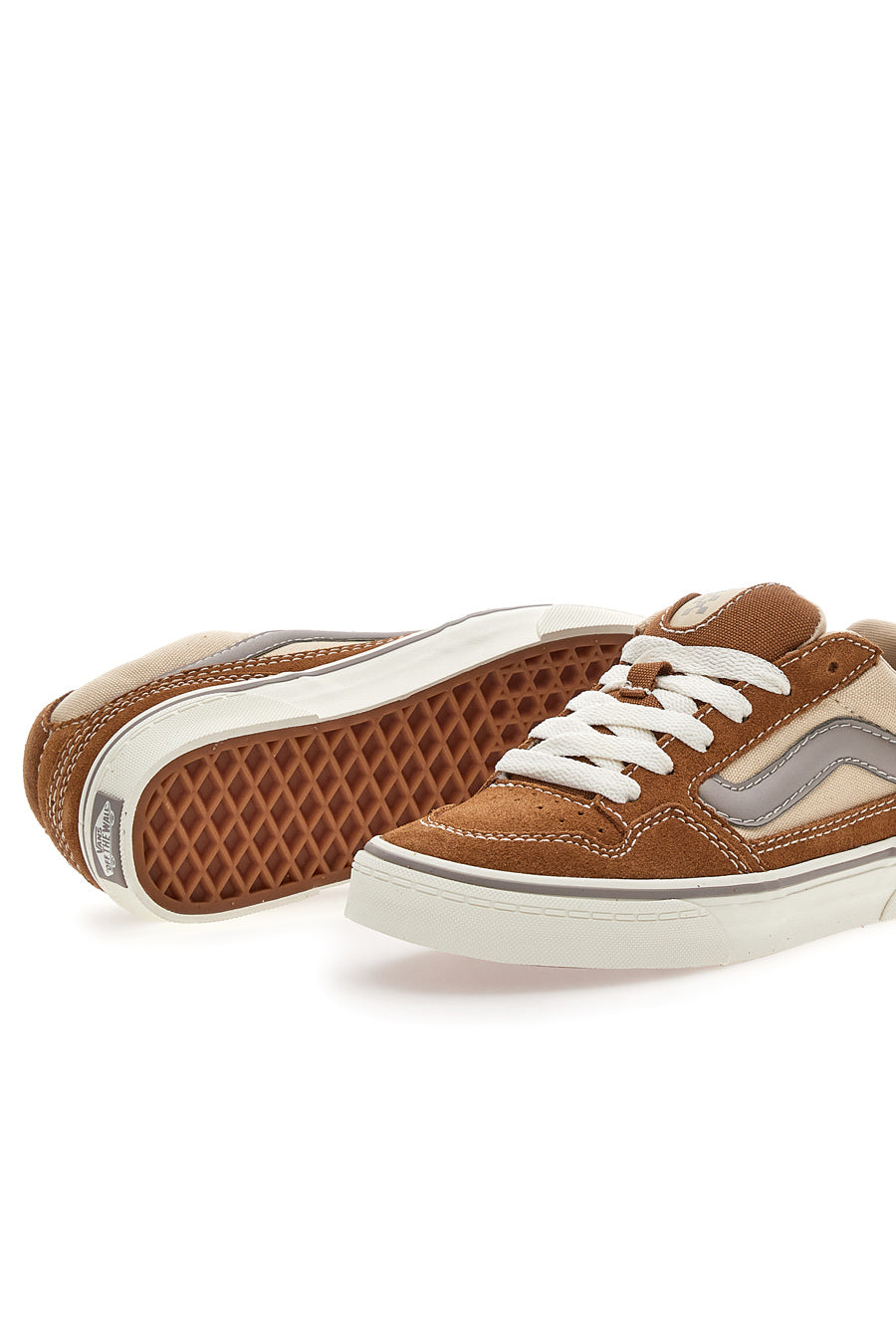 Sneakers Marroni e Beige Con Suola Waffle Vans Caldrone