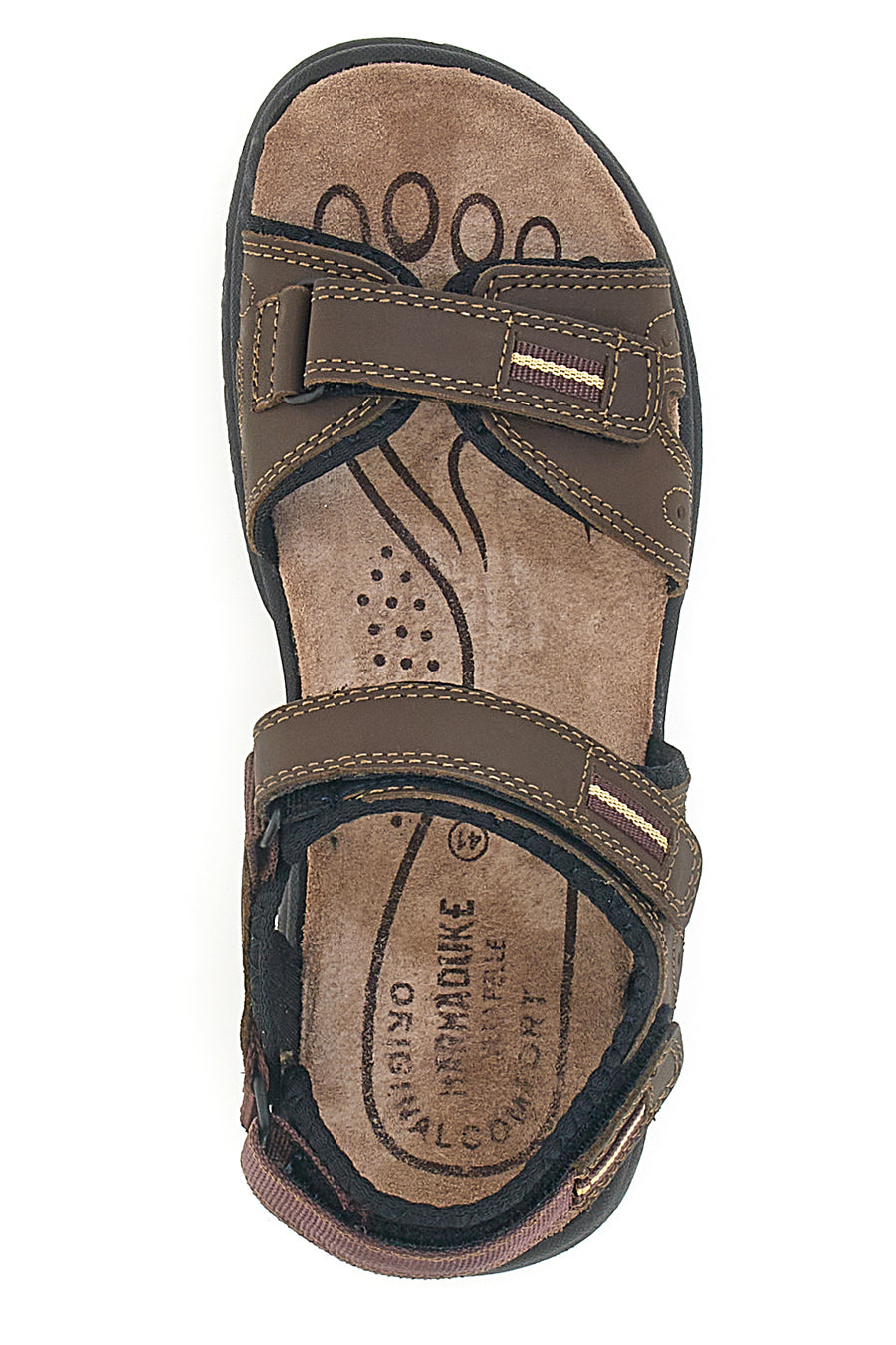 Sandali Sportivi Marroni Con Sottopiede in Pelle Marmaduke 3333