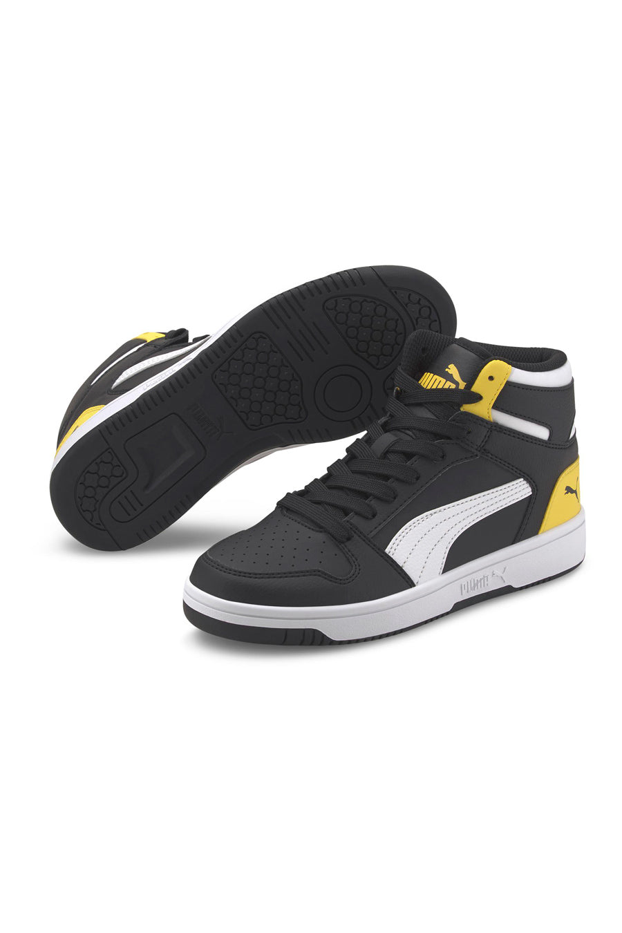 Sneakers Mid-Cut Puma Rebound Layup Sl Jr Nere e Gialle