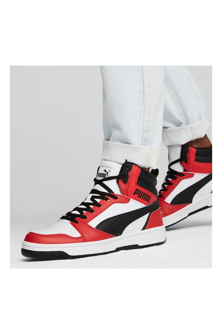 Sneakers Puma Rebound V6 Bianche e Rosse