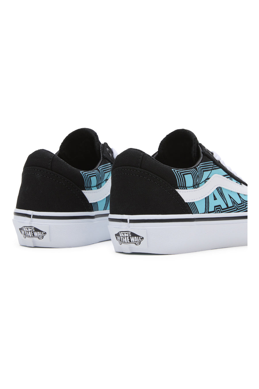 Schwarze und hellblaue Sneaker mit seitlichem Vans Ward-Logo