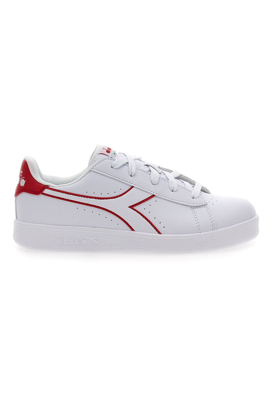 Sneakers bianche con logo rosso e velcro DIADORA GAME P GS