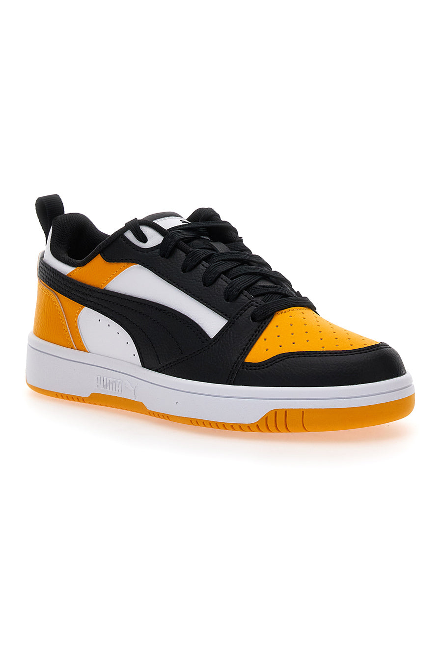 Sneakers Gialle e Nere con lacci Puma Rebound V6 Lo Jr